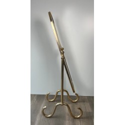 Swinging Full-Length Brass Psyché Mirror — French Work, Circa 1970