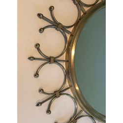 Brass and Brushed Steel Sunburst Mirror