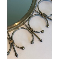 Brass and Brushed Steel Sunburst Mirror
