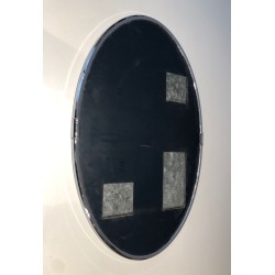 Chromed Oval Mirror in the Art Deco Style