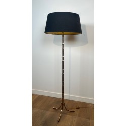 Faux-Bamboo Bronze Floor Lamp, by Maison Bagués, French Work, circa 1940