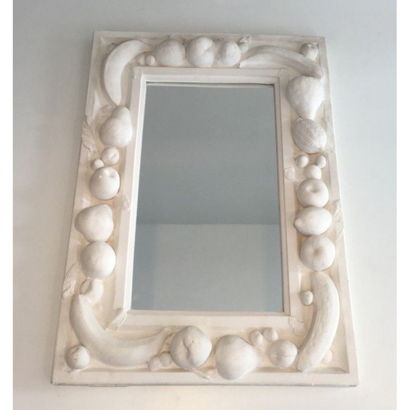 Unique Decorative Plaster Mirror with Fruits Decors