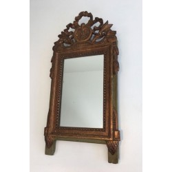 Louis the 16th Style Gilt and Painted Wood Mirror
