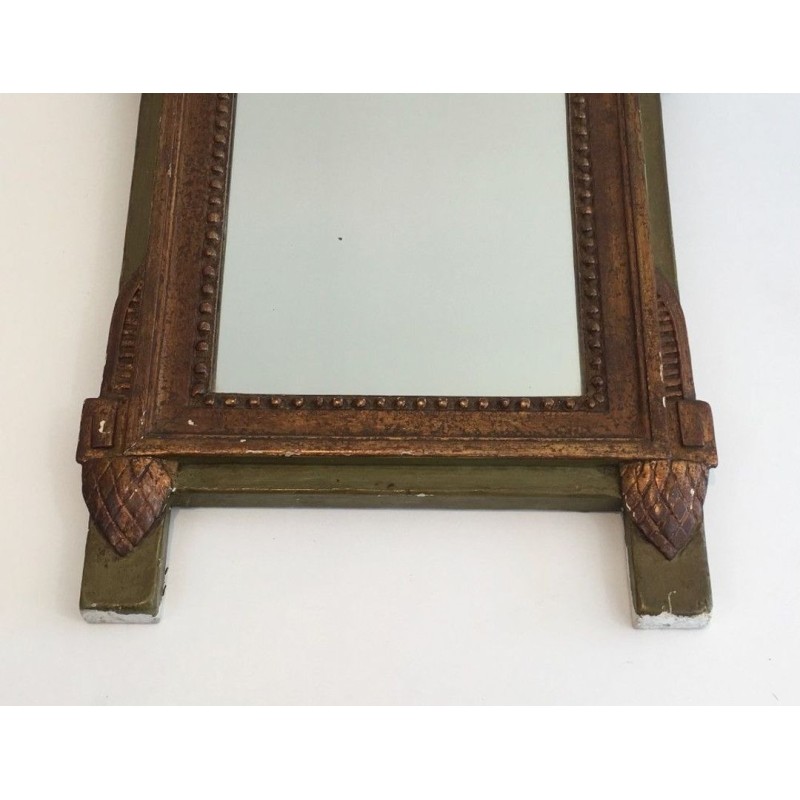 Louis the 16th Style Gilt and Painted Wood Mirror