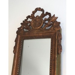 Louis the 16th Style Gilt and Painted Wood Mirror