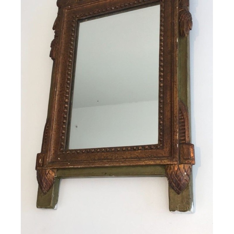 Louis the 16th Style Gilt and Painted Wood Mirror