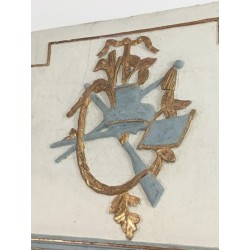 Louis XVI Style Carved Wood Painted Trumeau Mirror