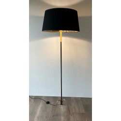Gun Metal and Brass Design Floor Lamp, French Work, circa 1960