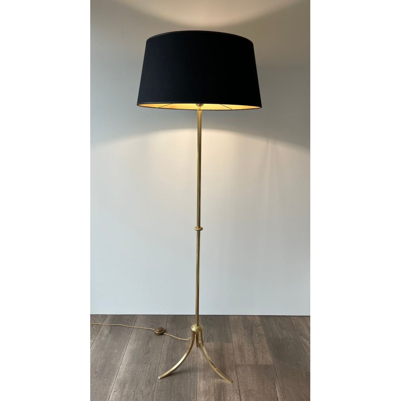 Neoclassical Brass Floor Lamp, by Maison Jansen, French Work, circa 1940