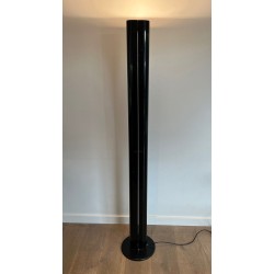 Halogen Floor Lamp, Megaron Model, Black Lacquered Metal, by Gianfranco Frattini, Italian Work, circa 1980