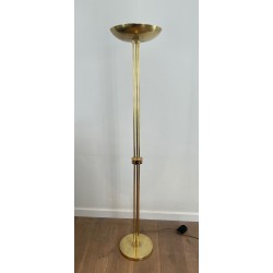 Brass Design Floor Lamp in the Art Déco Style, French Work, circa 1970