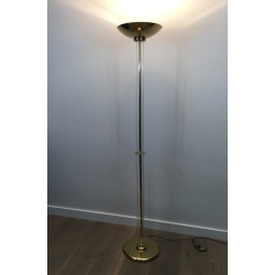 Lucite and Gilded Brass Floor Lamp