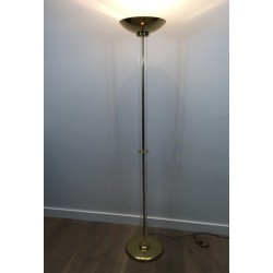 Lucite and Gilded Brass Floor Lamp