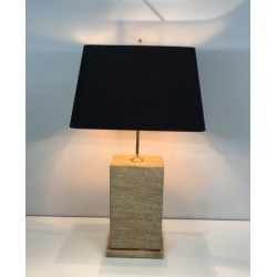 Important Reconstituted Stone and Brass Adjustable Table Lamp