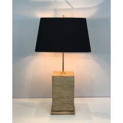 Important Reconstituted Stone and Brass Adjustable Table Lamp