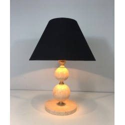 Travertine and Brass table Lamp