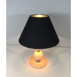 Travertine and Brass table Lamp
