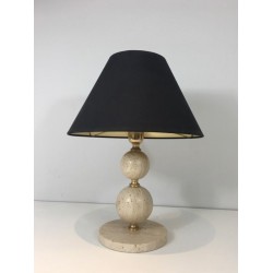 Travertine and Brass table Lamp