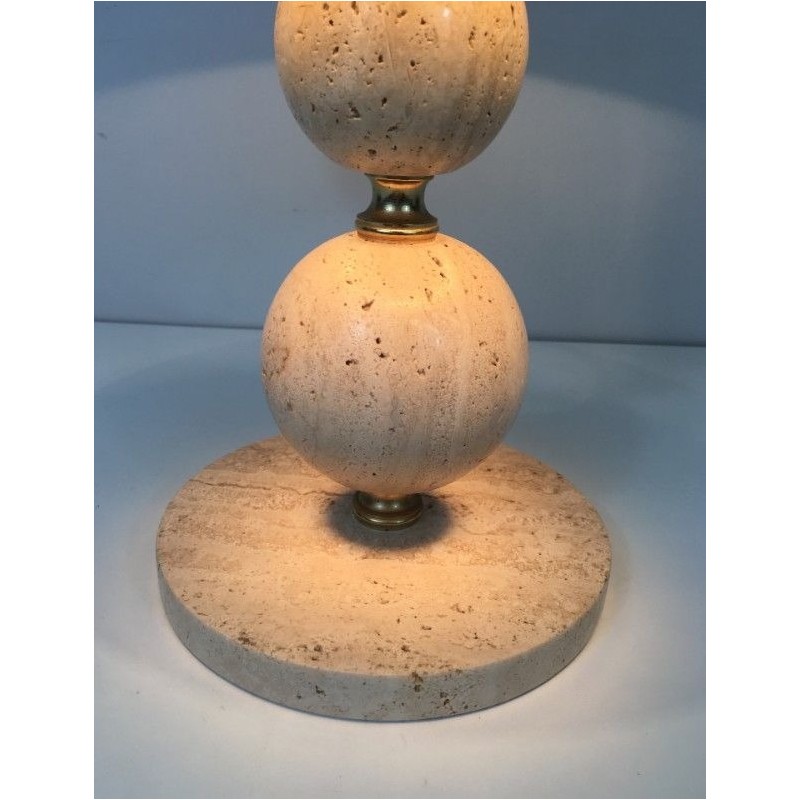 Travertine and Brass table Lamp