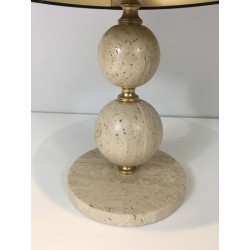 Travertine and Brass table Lamp