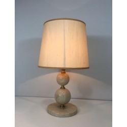 Travertin and Brass Table Lamp