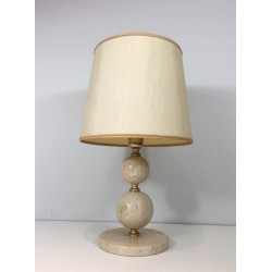 Travertin and Brass Table Lamp
