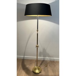 Neoclassical Brass Floor Lamp in the Style of Maison Jansen, French Work, circa 1940