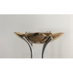 Unusual Brass, Chrome and Marble Floor Lamp