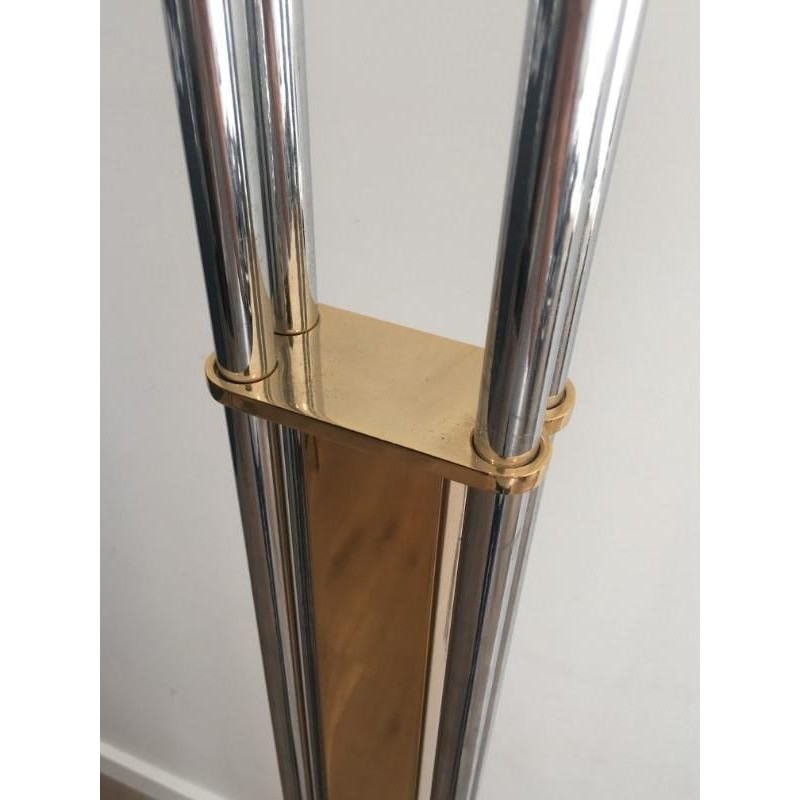 Unusual Brass, Chrome and Marble Floor Lamp