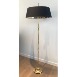 Neoclassical Brass Floor Lamp in the Style of Maison Jansen, French Work, circa 1940
