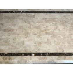 Marble Panel Coffee Table with Brass Stringing, French, Circa 1970