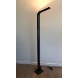 Black Lacquered Metal Halogen Floor Lamp, Italian Work, circa 1970