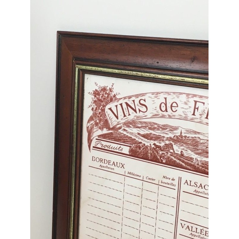Decorative Wines of France Menu, French Work, Circa 1970