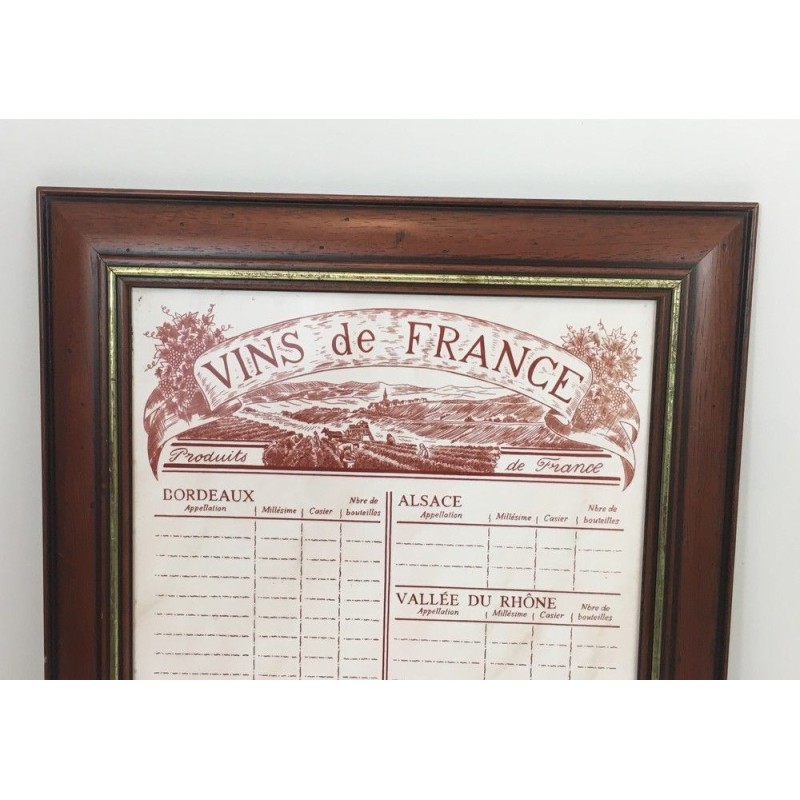 Decorative Wines of France Menu, French Work, Circa 1970