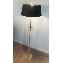 Glass and Brass Floor Lamp, French Work, circa 1970
