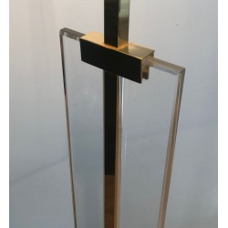 Glass and Brass Floor Lamp, French Work, circa 1970