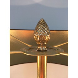 Neoclassical Brass Floor Lamp with Dolphin Head Mounts, Maison Jansen, French Work, circa 1940