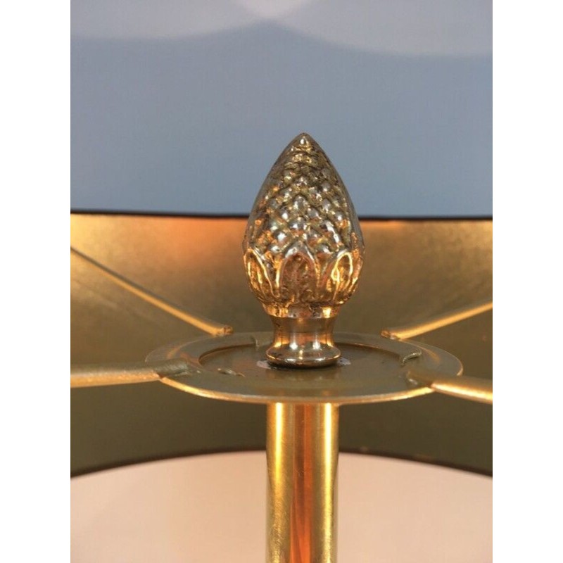 Neoclassical Brass Floor Lamp with Dolphin Head Mounts, Maison Jansen, French Work, circa 1940