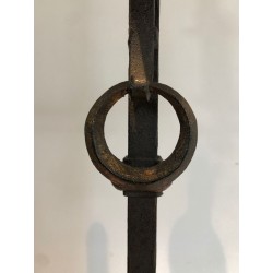 Wrought and Gilt Iron Floor Lamp, Art Déco, French Work, circa 1940