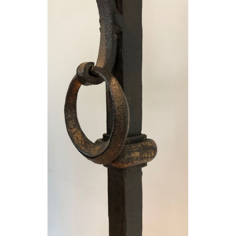 Wrought and Gilt Iron Floor Lamp, Art Déco, French Work, circa 1940