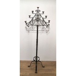 Seven-Arm Wrought Iron Floor Lamp, Art Déco, French Work, circa 1940