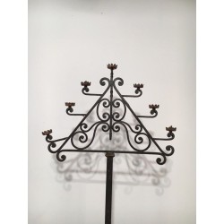 Seven-Arm Wrought Iron Floor Lamp, Art Déco, French Work, circa 1940