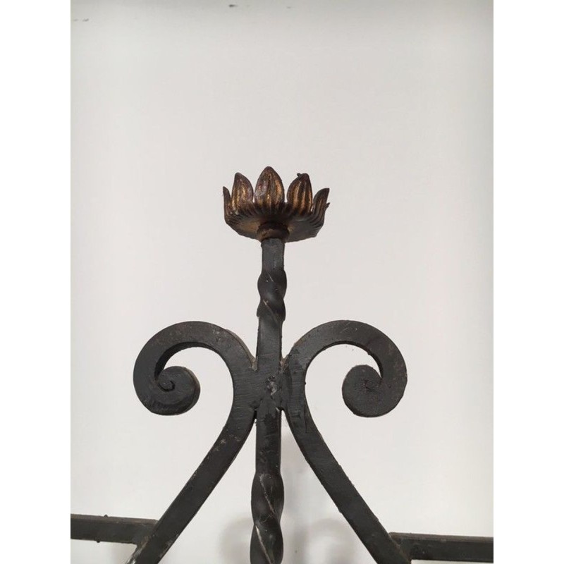 Seven-Arm Wrought Iron Floor Lamp, Art Déco, French Work, circa 1940
