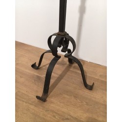 Seven-Arm Wrought Iron Floor Lamp, Art Déco, French Work, circa 1940