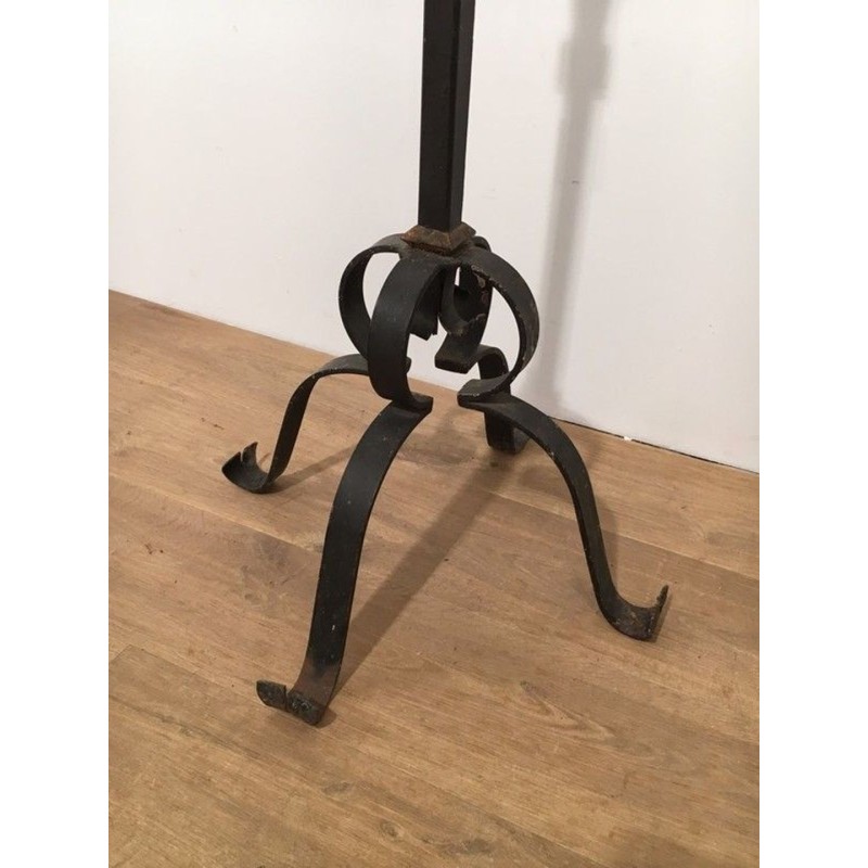 Seven-Arm Wrought Iron Floor Lamp, Art Déco, French Work, circa 1940