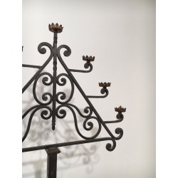 Seven-Arm Wrought Iron Floor Lamp, Art Déco, French Work, circa 1940