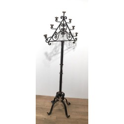 Seven-Arm Wrought Iron Floor Lamp, Art Déco, French Work, circa 1940