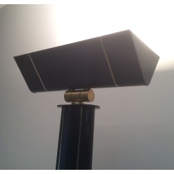 Black lacquered and brass floor lamp
