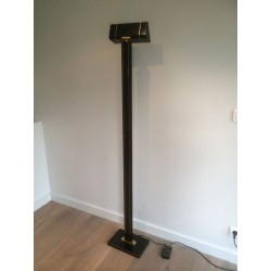 Black lacquered and brass floor lamp