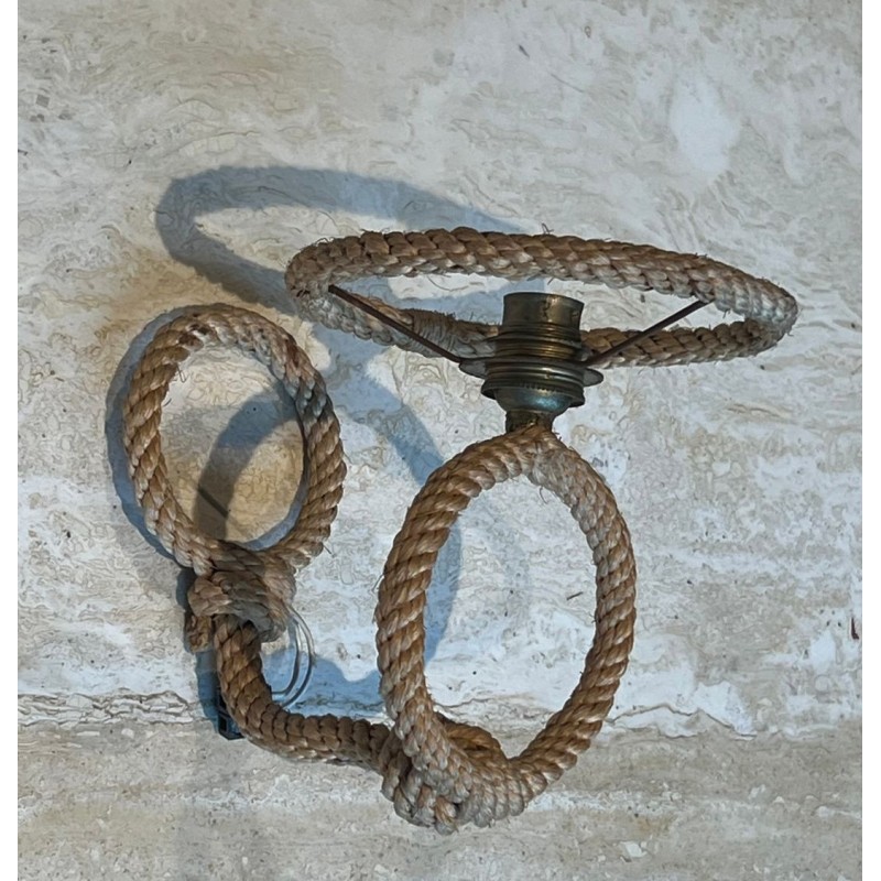 Pair of Rope Wall Sconces by Audoux & Minet, French Work, circa 1950